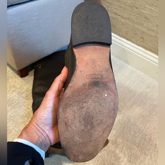 COACH Cheyenne Dark Brown Leather Over the Knee Fold Down Boots - 9 - Picture 6 of 13